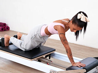 Ryan Reid uses her perfect feet to keep him harder