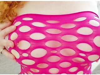 Naughty Stepsister Teases Stepbrother And Oils Her Milk White Tits. Then Her Pink Dildo!