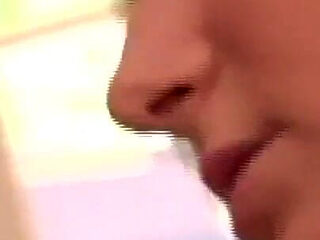 Red fishnet babe anally fucked