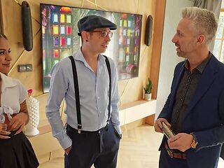 While these two talk, I want to suck your hard dick off!