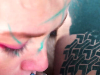 Tattooed Hippie Anal Fuck Herself with Dildo with Big Dick