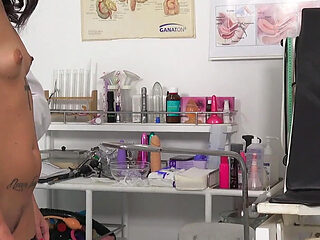 Physical examination of young stepmom in freaky doctor's office