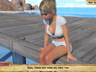 Lewd Island gameplay with a focus on big boobs and stepdaughter fun