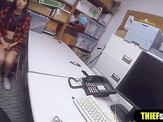Cute teen 18+ Thief Punish Fucked By Two Security Guards