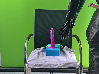 Deepthroat Riding Dildo hard in thigh high boots