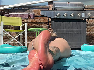 Girl Next Door's Ridiculously Pretty Soft Pink Wrinkled Soles - HD