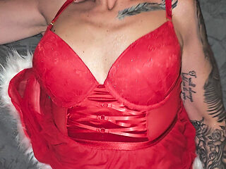 Quick Fuck and Creampie in Xmas Outfit After Deepthroat BJ