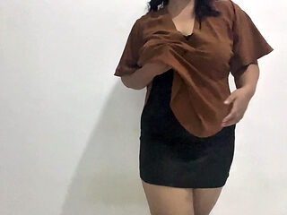 Beautiful girl who is alone is having fun
