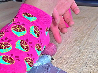 Boots and Cute Pink Socks CBT Cock Trampling on Cockbox, Amateur Femdom Jozi Trample
