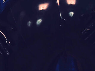 Big Natural Tits MILF in Latex Rubber Fetish Shiny Clothes.