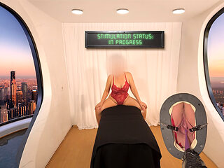 MILF on the Pleasure Table - Tied on Her Pussy to the Machine, the Vibration Device Makes Her Orgasm