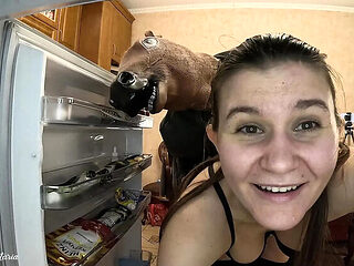 Homemade Russian Couple Prank! Husband Films Me Getting Fucked by a Big White Cock in Kitchen