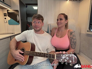 BANGVAN - Guitar player fucks Busty MILF Jennifer Mendez