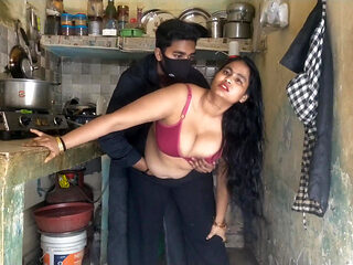 Horny Step Sister Caught in Kitchen - Step Bro Fucks Her Hard While Coo
