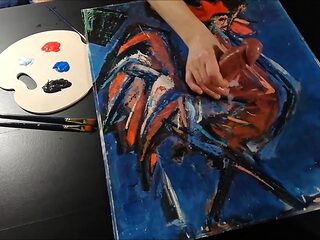 Crazy Artist Meatpipe Rubdown Money-shot