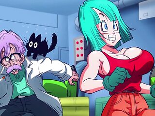 Dragon Ball Z hentai adventure with Bulma in animated porn game