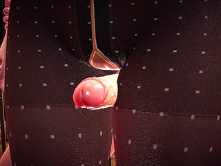 Nylon-clad Sexy Teacher Rino: 3D Animation - Thighjob Fetish Big Dick, Close-up Pussy Views in Parallel Plank Pose, Creampie