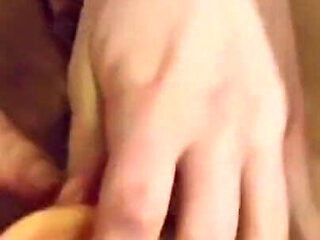 Teen Plays with First Dildo