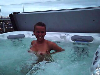 Teen Paula's naughty adventure with a poolside vibro-session