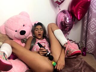 Big titted blonde milf solo toying