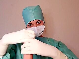 Handjob nurse glove cum