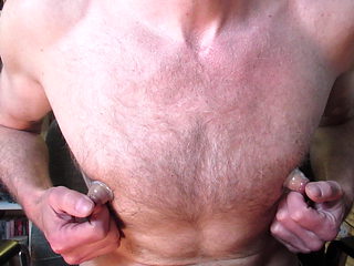 Pumped and stretched male nipples