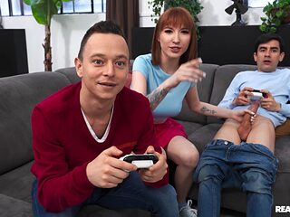 Crazy Student Cock In The Common Room: Redhead Lilly Mays Seducing Roommate