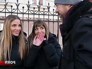 [full Hd] - Two Stepsisters Getting Into A Sensuous Foursome Of The Streets!!