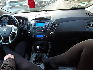 Elegant Mature Woman Takes a Taxi in the Morning to Go to the Office