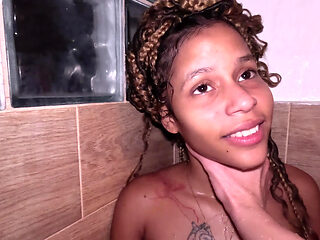 Intense Ebony Latina Shower Sex