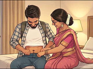 Horny Indian Desi Bhabhi in Saree Sucking and Fucked Hard in Doggy Style