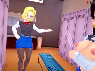 Android 18 hentai, anime dragon ball, point of view