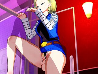 Android 18 gives an epic footjob with intense standing internal release in DBZ 3D hentai