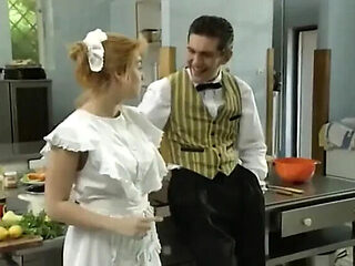 German Teen Vivienne Clash Seduced by Butler - Blonde Petite with Big Natural Tits in Kitchen Fuck