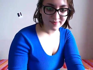 sexy brunette in glasses webcam