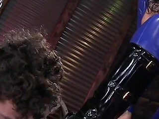 Latex Dominant Amazon Boot Worship