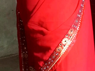 My bald stepbrother wants to fuck me in red saree