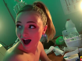 Fakehub Originals - Mad Scientist Steve Brings a Gorgeous Doll Lady Bug to Life & Gives Her a Wild Lab Workout