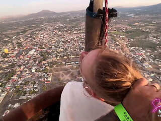 Wild Blonde Rides Big Cock in Hot Air Balloon Over Pyramids