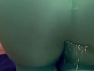 Bent Over Pissing My Self in Nylon Leggings