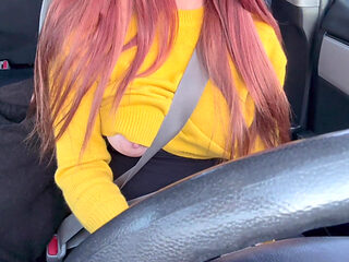 Italian Big Tits MILF Flashing Her Juicy Boobs While Driving Around Horny Af