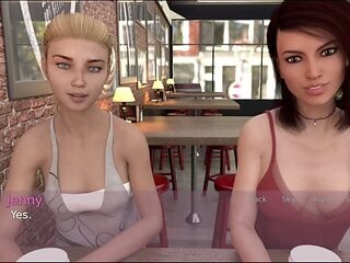 Three-dimensional triangle featuring big-assed brunettes and a blonde teen in an erotic adventure