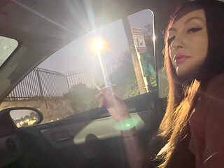 Italian Long Hair Big Tits MILF Artemisia Love Solo Cigarette Smoking and Boob Flashing Night Sesh