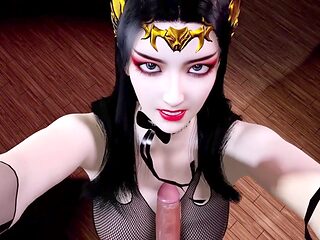 Medusa queen seduces her man in uncensored 3D anime