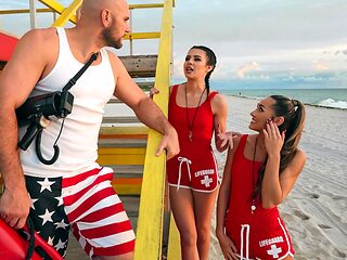 Horny Lifeguards Share A Cock With Jmac, Mackenzie Mace, Kylie Rocket - Brazzers