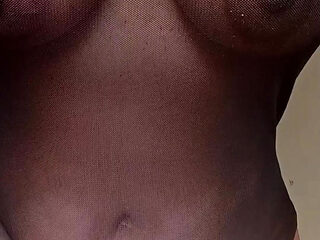 Woman masturbating pleasurably, she even orgasms while masturbating. Natural nipples