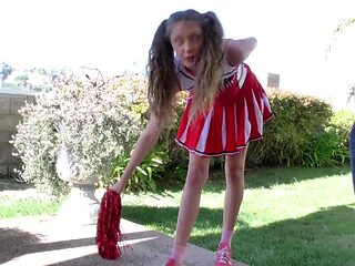 I seduce a horny cheerleader girl and invite her to my house for some hot pounding