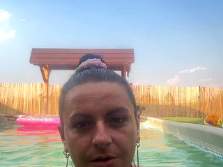 Thong Bikini Pool Tease - Wet Dance & Playful Vibes