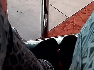 Shoeplay in My Black Pattent Flats in a Bar