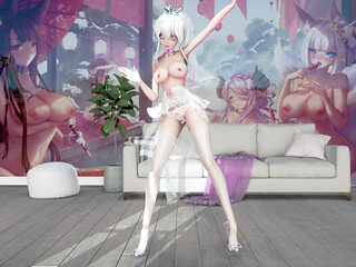 I Cannot Stop Me White Stockings; Erotic Wedding Dress; Striptease